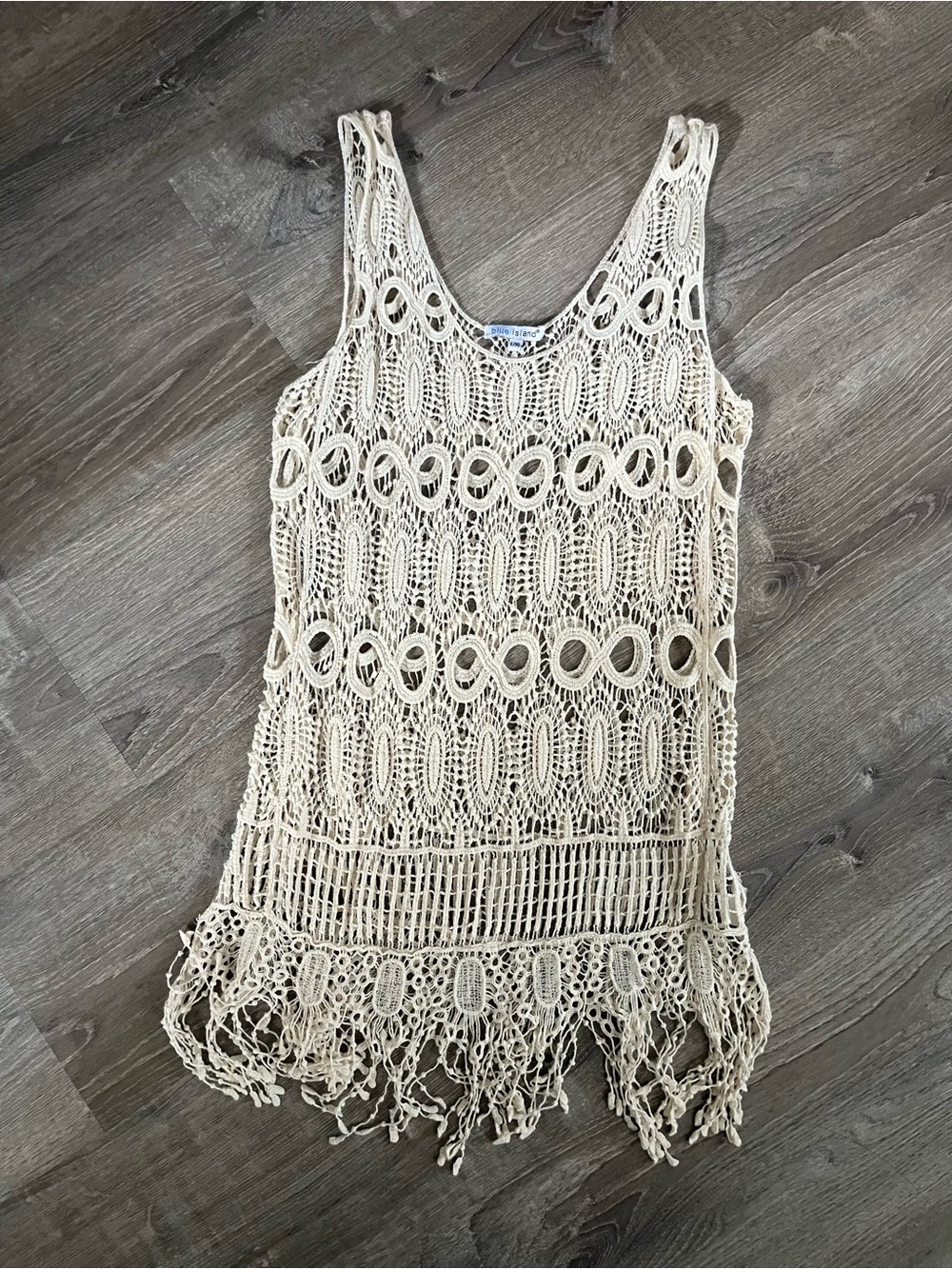 Crochet Cream Boho Top Large